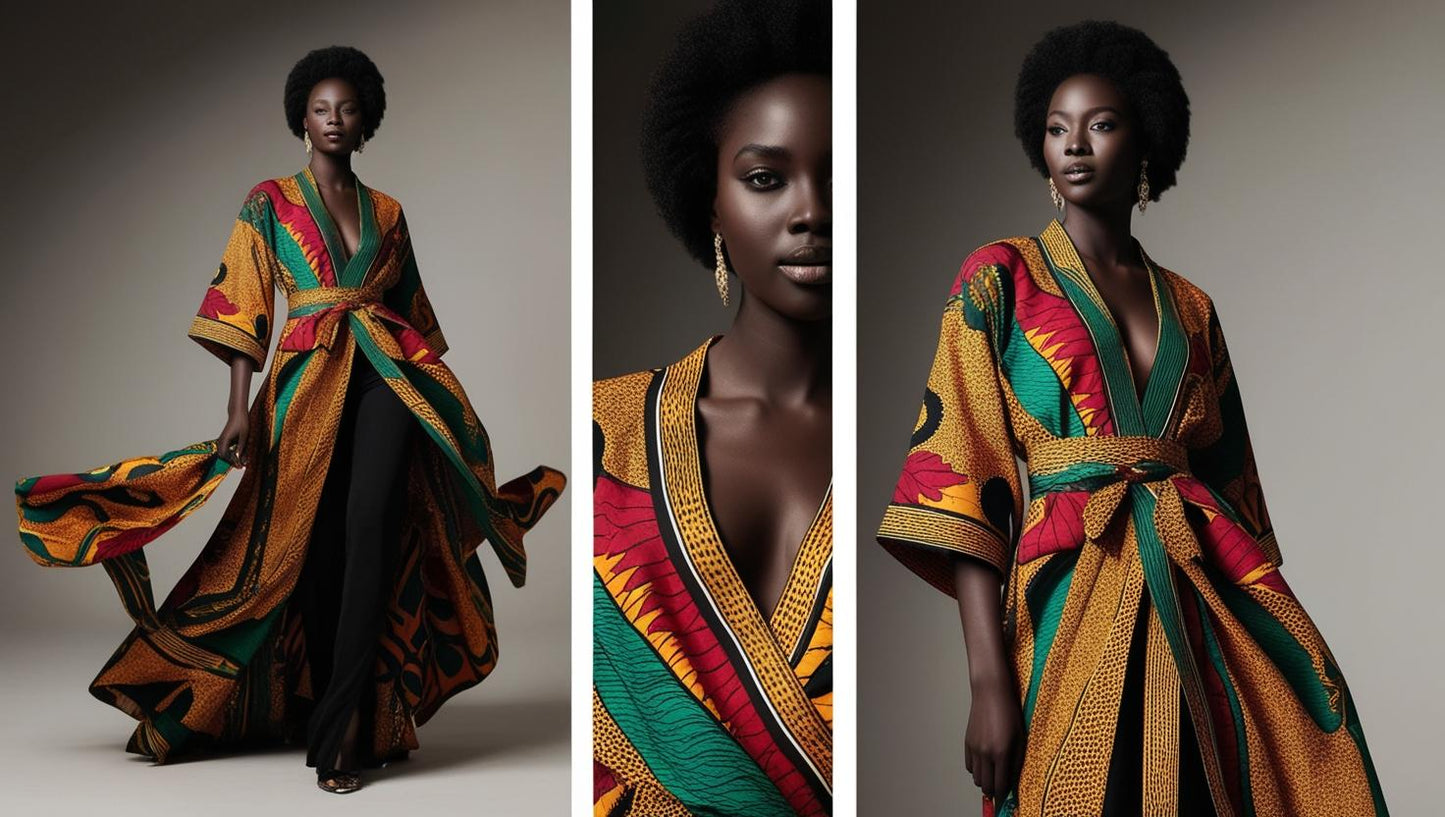 African Print Cotton Kimono Robe - Vibrant & Stylish - By Thamani Fashion