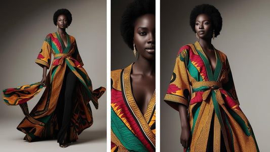 African Print Cotton Kimono Robe - Vibrant & Stylish - By Thamani Fashion